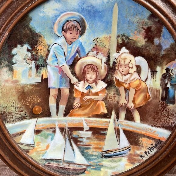 Limoges Setting Sail at the Tuileries B.Peltriaux collectors plate 1986 - Picture 2 of 5